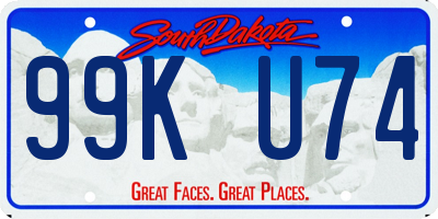 SD license plate 99KU74