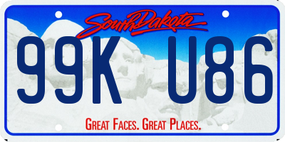 SD license plate 99KU86