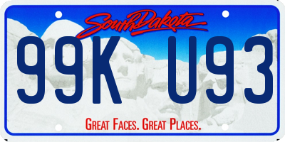 SD license plate 99KU93