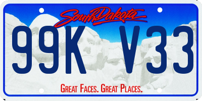 SD license plate 99KV33