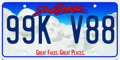 SD license plate 99KV88