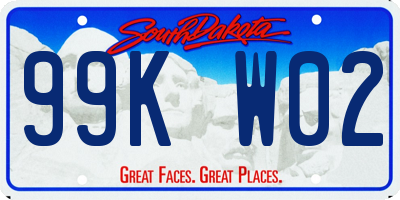 SD license plate 99KW02