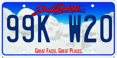 SD license plate 99KW20