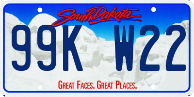 SD license plate 99KW22