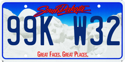 SD license plate 99KW32