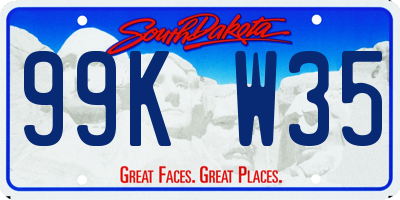 SD license plate 99KW35