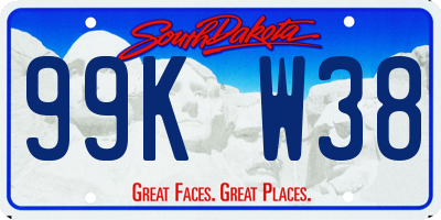 SD license plate 99KW38