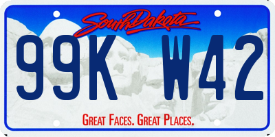 SD license plate 99KW42