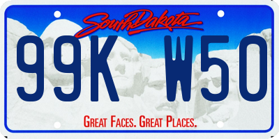 SD license plate 99KW50