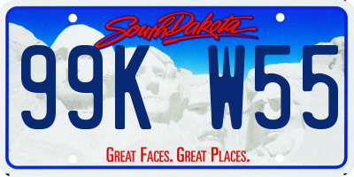 SD license plate 99KW55