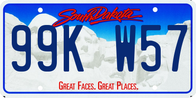 SD license plate 99KW57