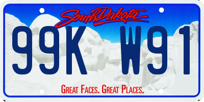 SD license plate 99KW91