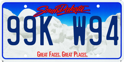 SD license plate 99KW94