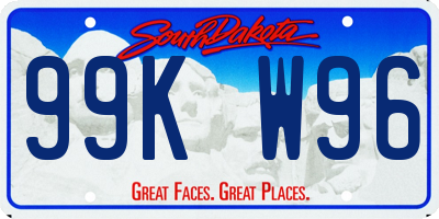 SD license plate 99KW96