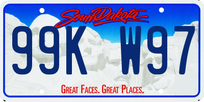 SD license plate 99KW97