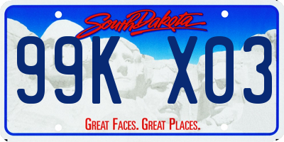 SD license plate 99KX03