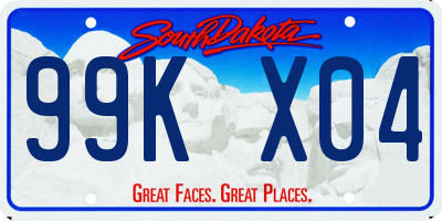 SD license plate 99KX04