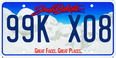 SD license plate 99KX08