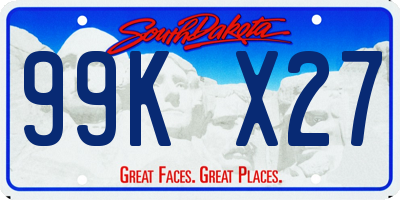 SD license plate 99KX27