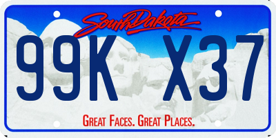 SD license plate 99KX37