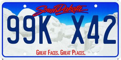 SD license plate 99KX42