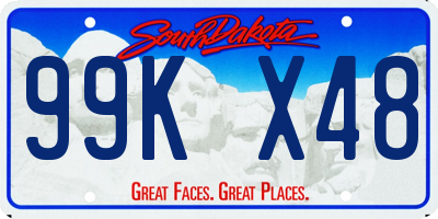 SD license plate 99KX48