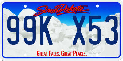 SD license plate 99KX53