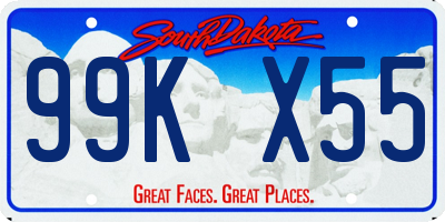 SD license plate 99KX55
