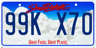 SD license plate 99KX70