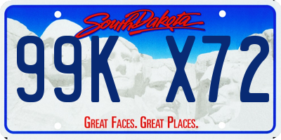 SD license plate 99KX72
