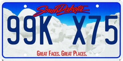 SD license plate 99KX75