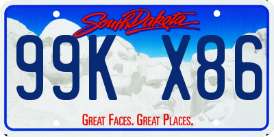 SD license plate 99KX86
