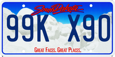 SD license plate 99KX90