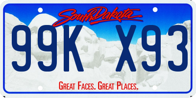 SD license plate 99KX93