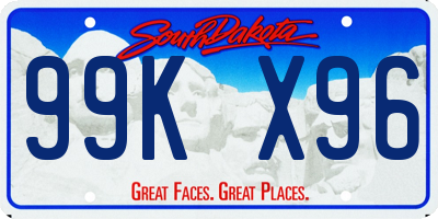 SD license plate 99KX96