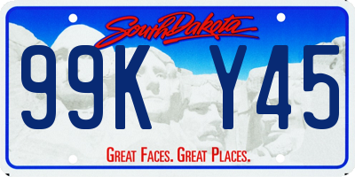 SD license plate 99KY45