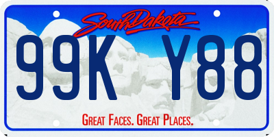 SD license plate 99KY88