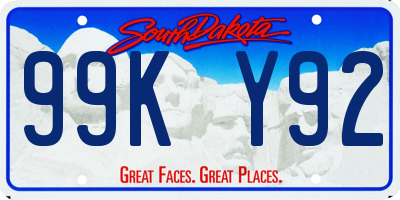 SD license plate 99KY92