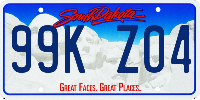 SD license plate 99KZ04