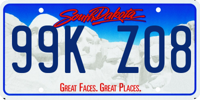 SD license plate 99KZ08