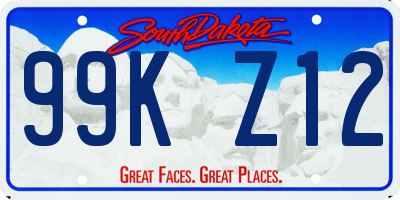 SD license plate 99KZ12