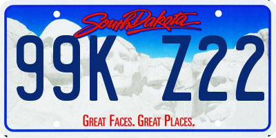 SD license plate 99KZ22