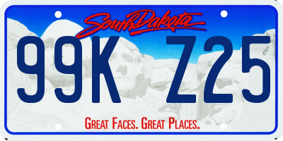 SD license plate 99KZ25