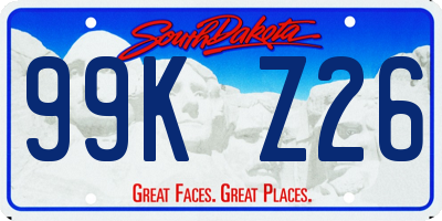 SD license plate 99KZ26