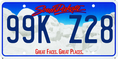 SD license plate 99KZ28