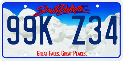 SD license plate 99KZ34