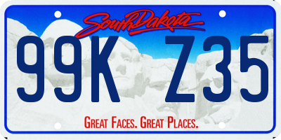 SD license plate 99KZ35