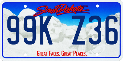 SD license plate 99KZ36