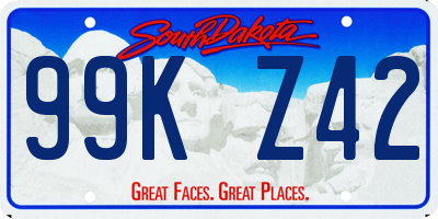 SD license plate 99KZ42