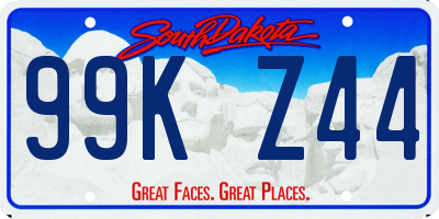 SD license plate 99KZ44